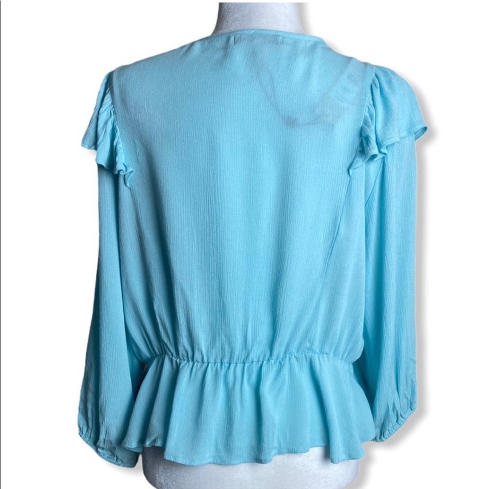 NWT BCBGeneration Ruffled Crossover Blouse - Picture 6 of 7